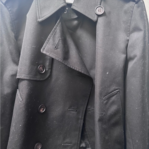 Coach Black Trench Coat with Classic Collar - Picture 4 of 7